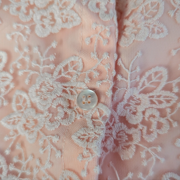 4/$15 18-24M George Sparkle and Lace Tulle Dress Shirt Sleeve Wedding Peach Pink - Picture 5 of 7